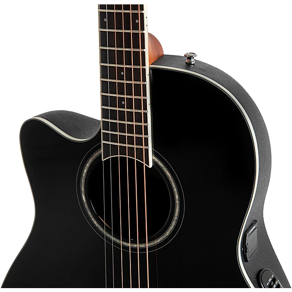 Ovation CS24L 5G Celebrity Series Traditional Mid Depth Left Handed Acoustic Electric Guitar Black