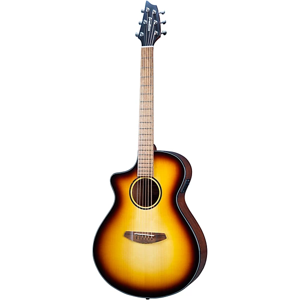 Discovery Spruce Mahogany Left Handed Concert Acoustic Electric Guitar Edge Burst