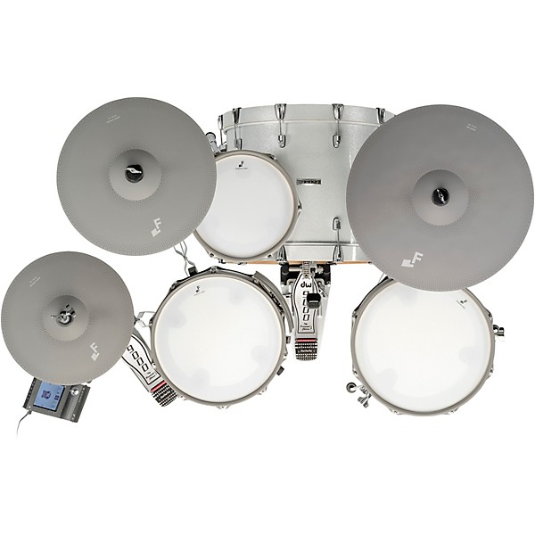 7 Acoustic Designed Electronic Drum Set White Sparkle