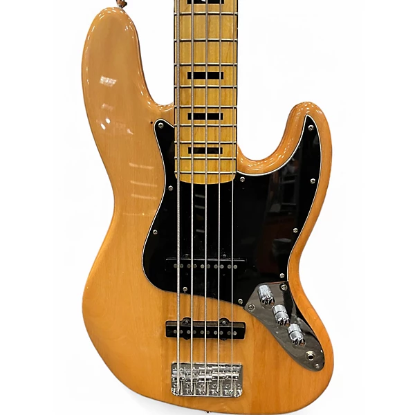 Used 2014 Squier Jazz Bass Natural Electric Bass Guitar