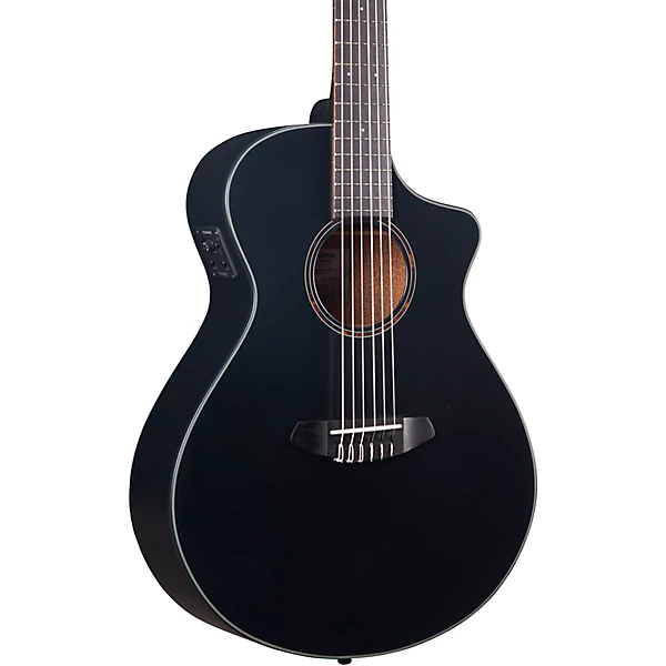 Discovery Red Cedar Mahogany Nylon String Concert Acoustic Electric Guitar Satin Black