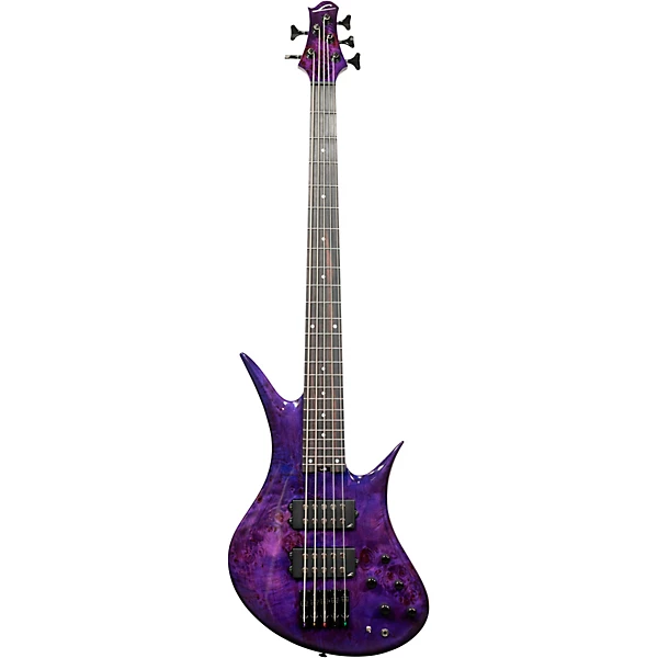Helio 5 String Bass Super Shred Series Electric Guitar Magenta Burl