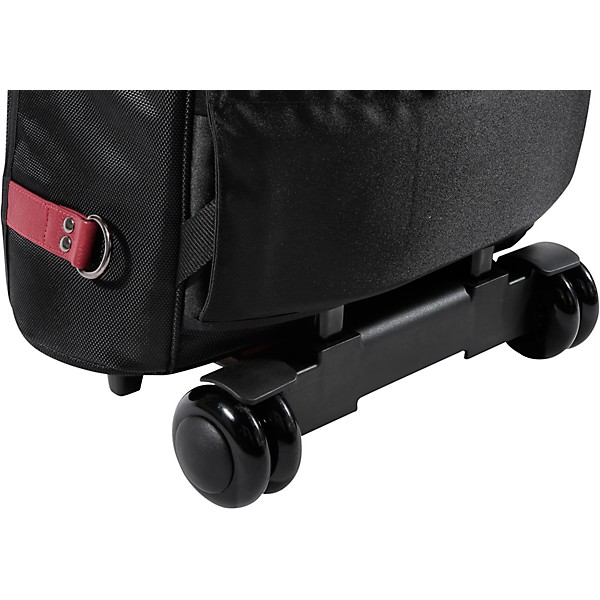 Triple Trumpet Wheelie or 2 Trumpets Piccolo Black Synthetic with Burgundy Leather Trim