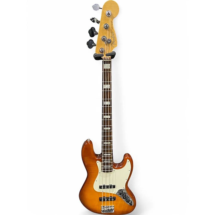 Fender Used 2013 Fender American Select Jazz Bass Honey Burst Electric Bass Guitar.gc