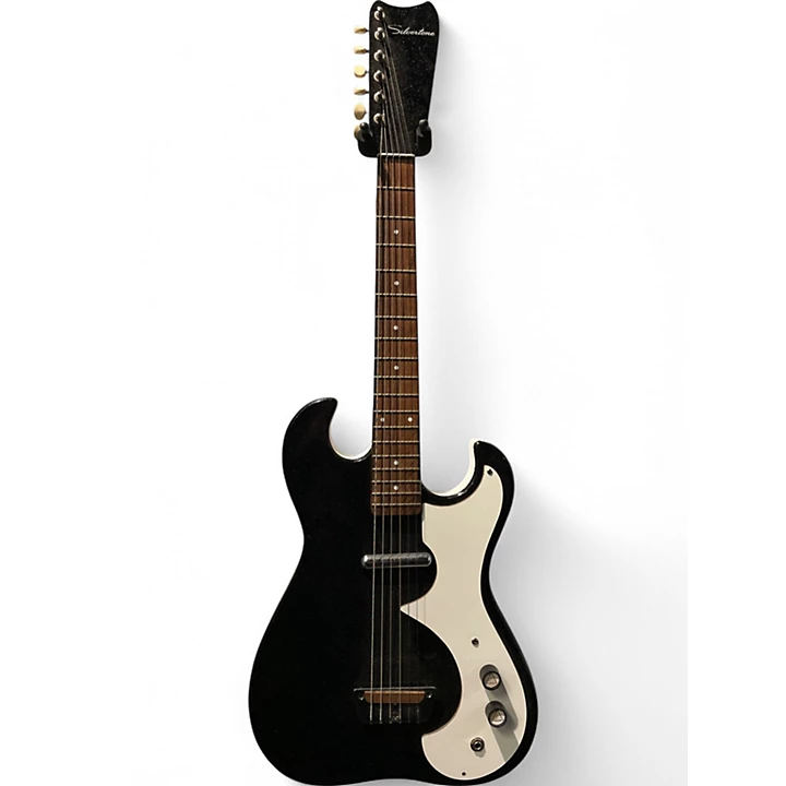 Vintage 1960S Silvertone 1420 Black Solid Body Electric Guitar