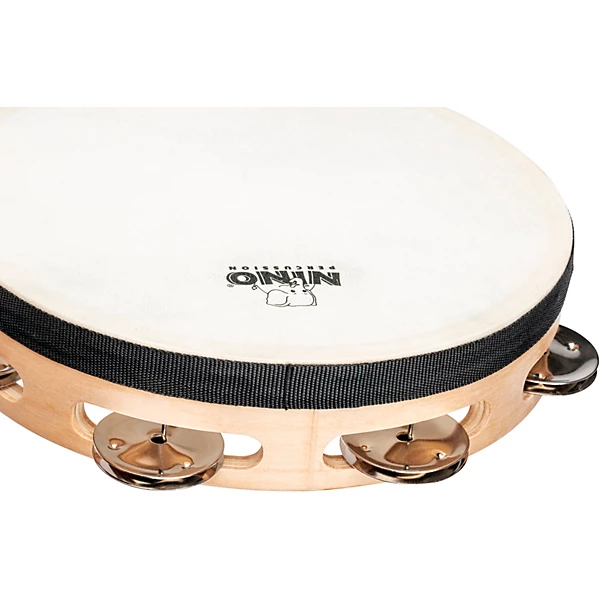 Nino Single Row Headed Wood Tambourine, Natural 8 in.