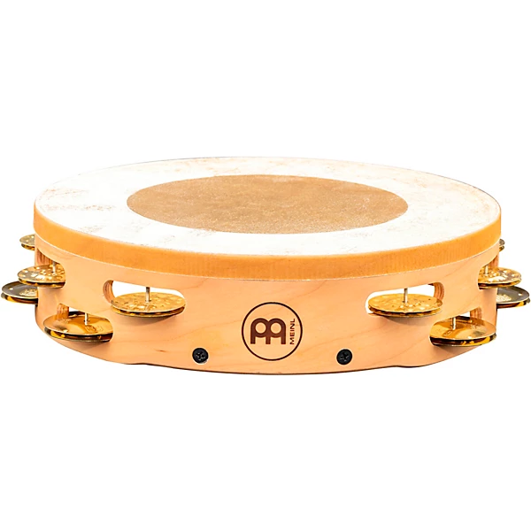 MEINL Artisan Edition Calf Skin Tambourine Dual Rows, Mixed Jingles, 10\