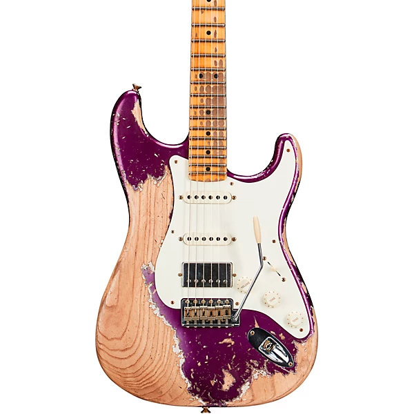 Fender Custom Shop Limited Edition Nashville Ash V '57 Stratocaster HSS Super Heavy Relic Electric Guitar Purple Metallic