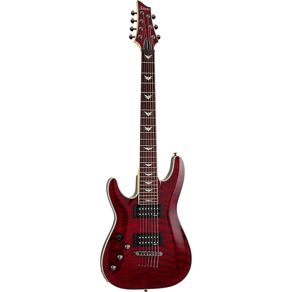 Schecter Guitar Research Omen Extreme 7 Left Handed Electric Guitar Black Cherry