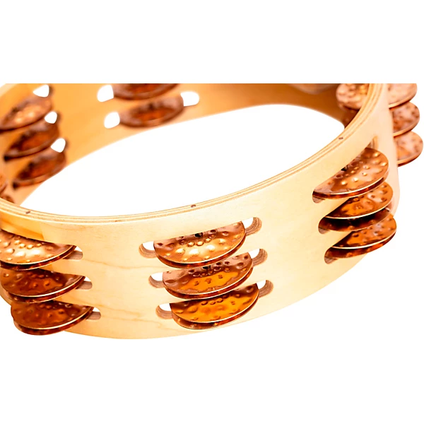 MEINL Artisan Compact Maple Wood Tambourine Three Rows Hammered Cymbal Bronze 8 in.