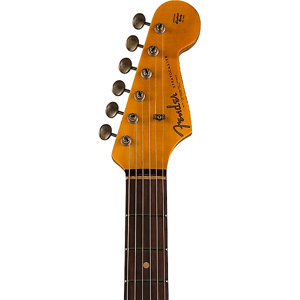 Fender Custom Shop Limited Edition '62 Stratocaster Heavy Relic Electric Guitar Aged Olympic White over 3 Color Sunburst