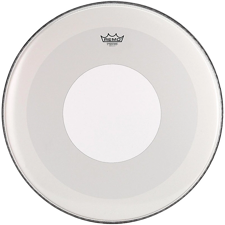 Powerstroke 4 Smooth White Batter Bass Drum Head with White Dot 22 in