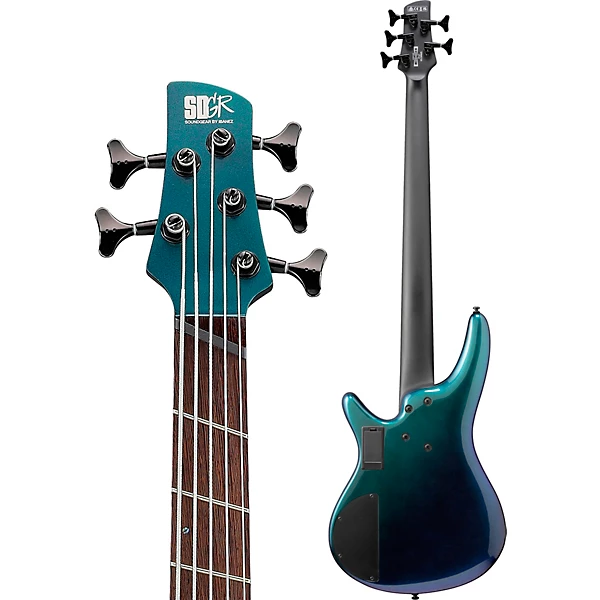 Ibanez SRMS725 5 String Multi Scale Electric Bass Guitar Blue Chameleon