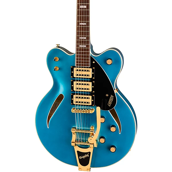 Streamliner Cat Eye Limited Edition Center Block Electric Guitar With Bigsby Gold Hardware Riviera Blue
