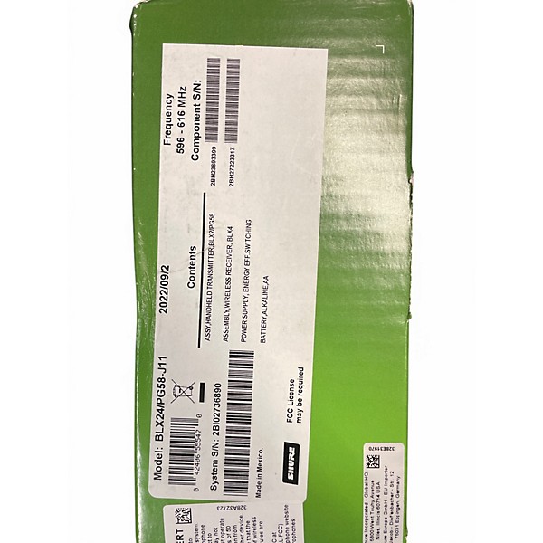 Shure Used Shure PG58 Handheld Wireless System.gc