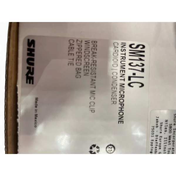 Shure Used Shure SM137LC Condenser Microphone