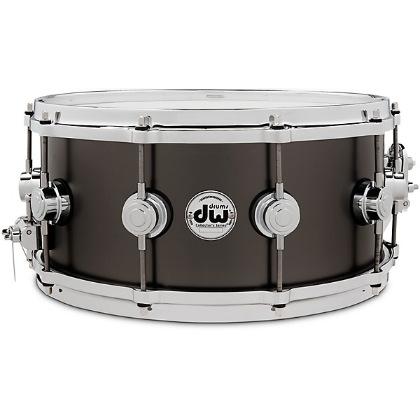 DW Collector's Series Satin Black Over Brass Snare Drum With Die Cast Hoops 14 x 6.5 in. Satin Black Over Brass
