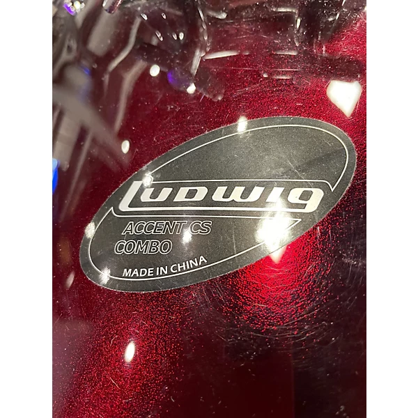 Used Ludwig 5 Piece Accent CS Burgundy Drum Kit