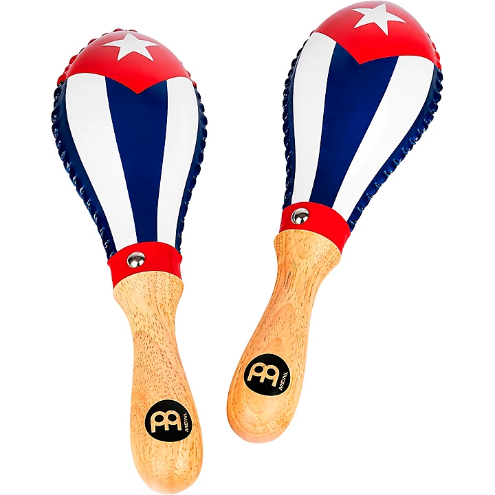 MEINL Traditional Rawhide Maracas with Cuban Flag