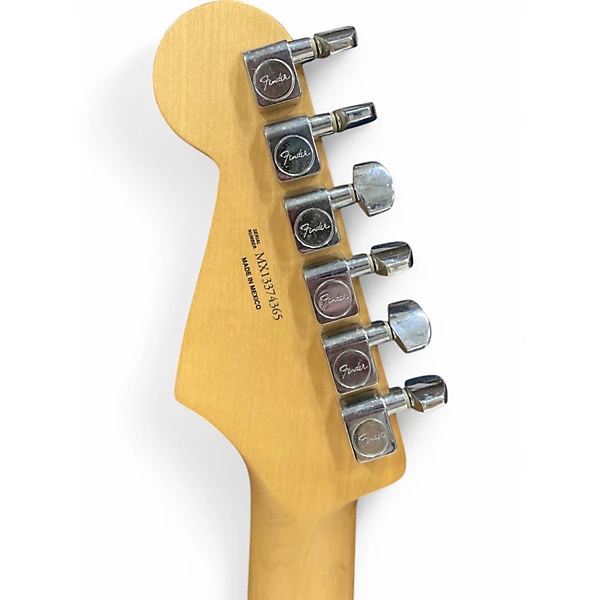 Used 2000s Fender MEXICAN STRAT Olympic White Solid Body Electric Guitar