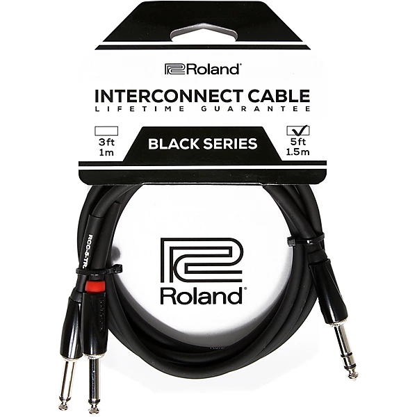 Black Series 1 4 TRSMale Dual 1 4 Interconnect Cable 5 ft Black