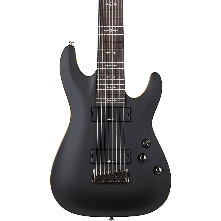 Schecter Guitar Research Demon 8 8 String Electric Guitar Satin Aged Black