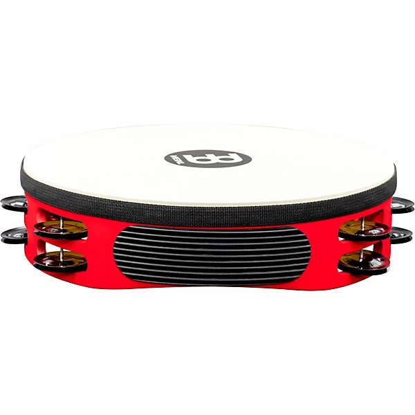 Touring Synthetic Head Wood Tambourine Two Rows Red