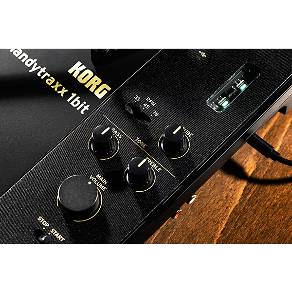 handytraxx 1bit High Resolution Portable Record Player with NuTube Black Gold