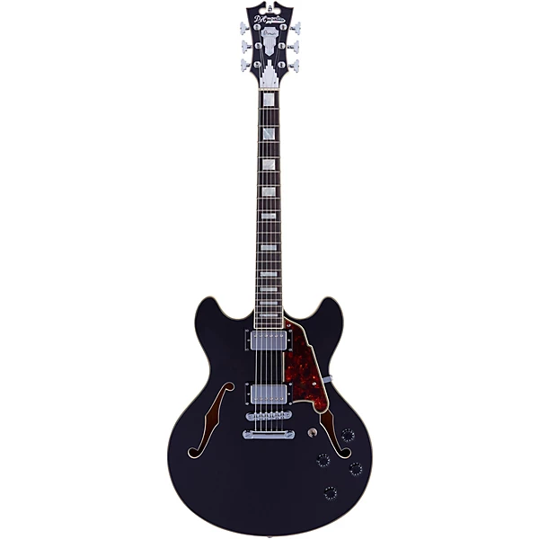 DAngelico Premier DC Semi Hollow Electric Guitar with Stopbar Tailpiece Level 1 Black Flake L00603004004000.gc