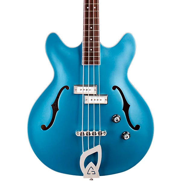 Guild Starfire I Bass Semi Hollow Short Scale Double Cut Electric Bass Guitar Pelham Blue