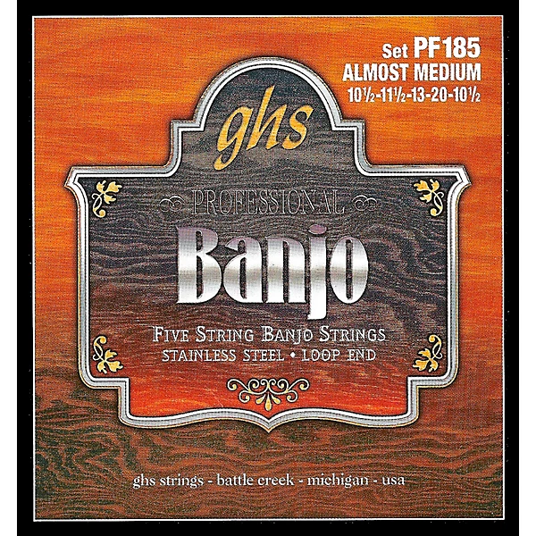 Stainless Steel 5 String Banjo Strings Almost Medium