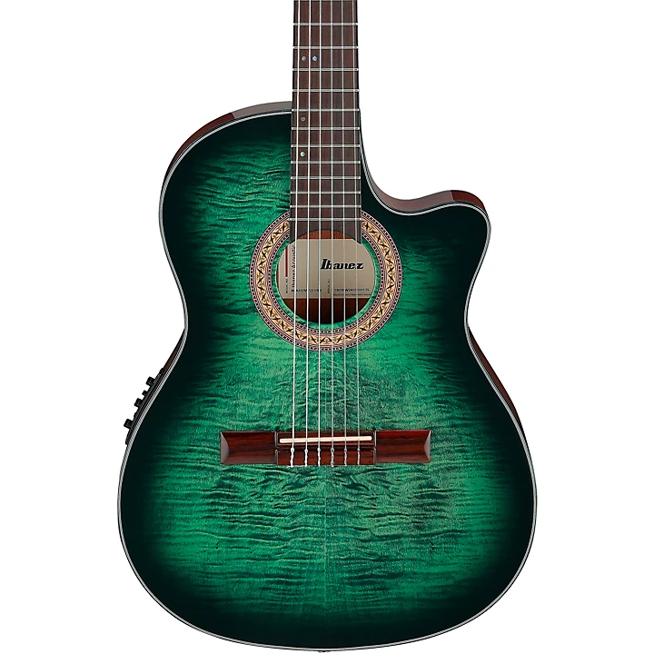 Ibanez GA35FMTCE Flamed Maple Top Classical Acoustic Electric Guitar Emerald Burst