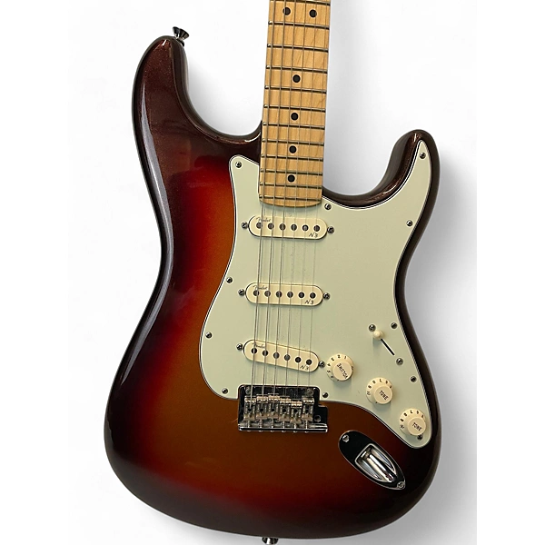Used Fender American Deluxe Stratocaster Mystic 3 Color Burst Solid Body Electric Guitar