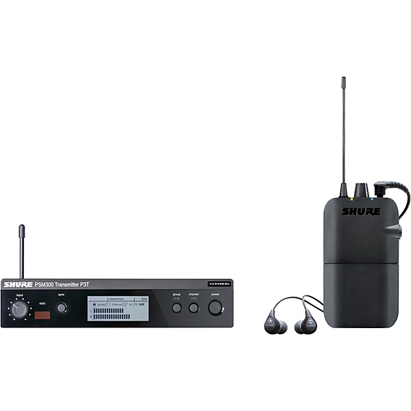 Shure PSM 300 Wireless Personal Monitoring System With SE112 GR Earphones Level 1 Frequency H20 J15012004004000.gc