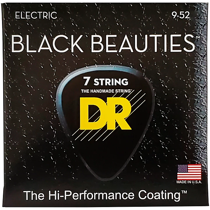 Extra Life BKE7 9 Black Beauties Coated Light Electric Guitar Strings 7 String Set
