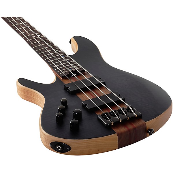 Schecter Guitar Research Charles Berthoud CB 4 Left Handed Electric Bass See Thru Black Satin