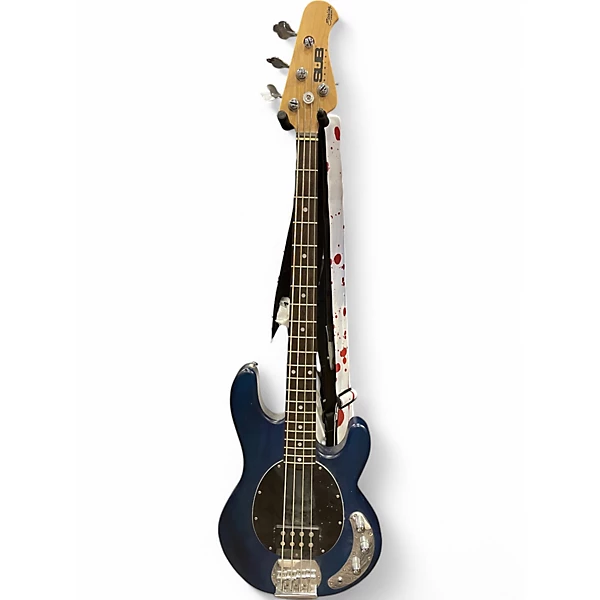 Used Sterling by Music Man Sub 4 Blue Electric Bass Guitar