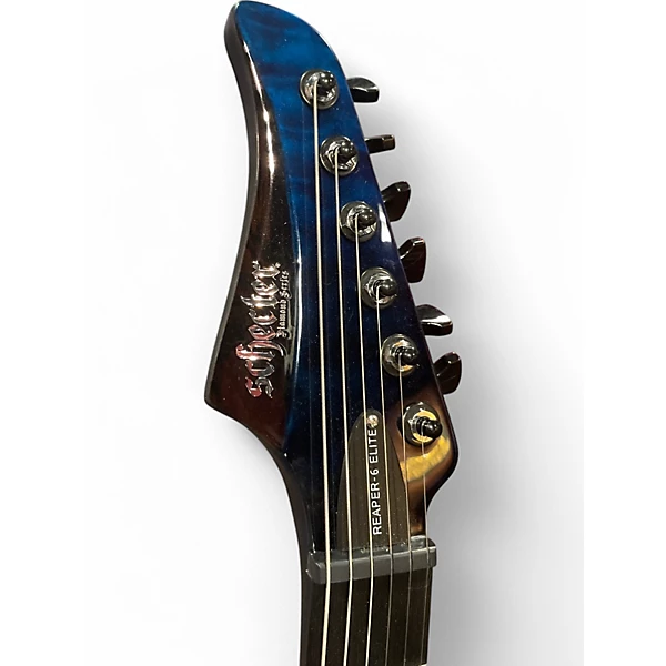 Used Schecter Guitar Research REAPER 6 ELITE DEEP BLUE Solid Body Electric Guitar
