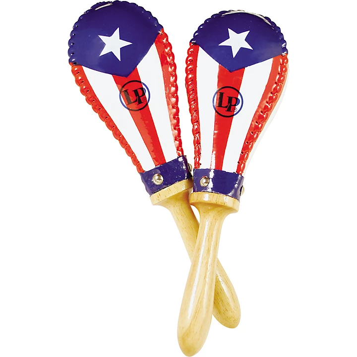 Puerto Rican Flag Rawhide Maracas