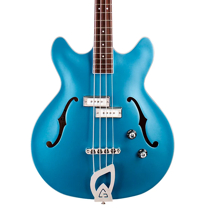 Guild Starfire I Bass Semi Hollow Short Scale Double Cut Electric Bass Guitar Pelham Blue