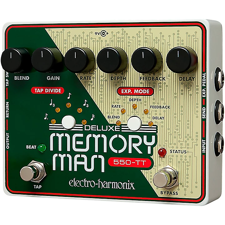 Open Box Electro Harmonix Deluxe Memory Man Tap Tempo 550 Delay Guitar Effects Pedal Level 1