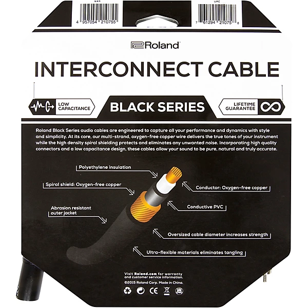 Black Series XLR Male RCA Interconnect Cable 10 ft Black