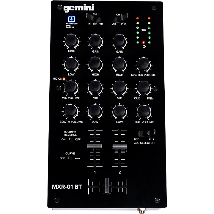 Gemini MXR 01BT 2 Channel Professional DJ Mixer With Bluetooth Input Level 1 L78911004000000.gc