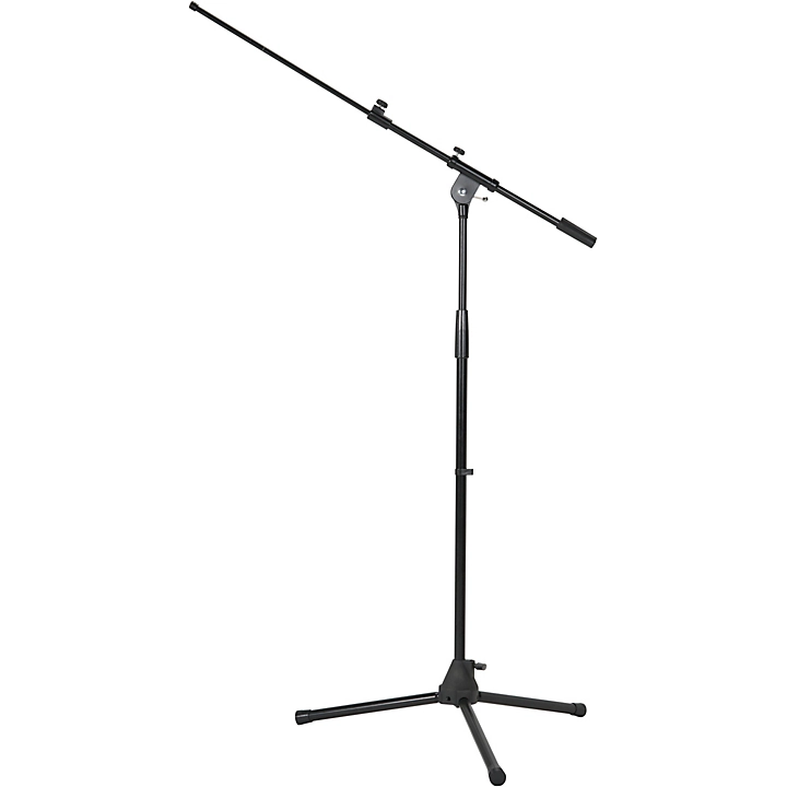 Tripod Microphone Stand with Telescoping Boom Black