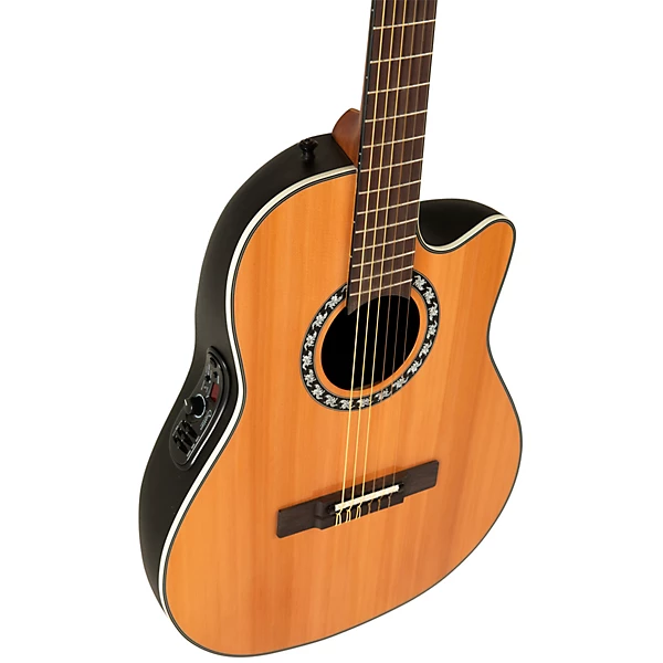 Ovation 1773AX 4 G Pro Series Mid Depth Nylon String Classical Acoustic Electric Guitar Natural