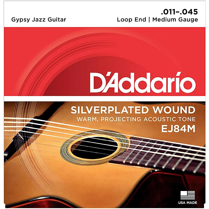 EJ84M Gypsy Jazz Silver Wound Loop End Medium Guitar Strings