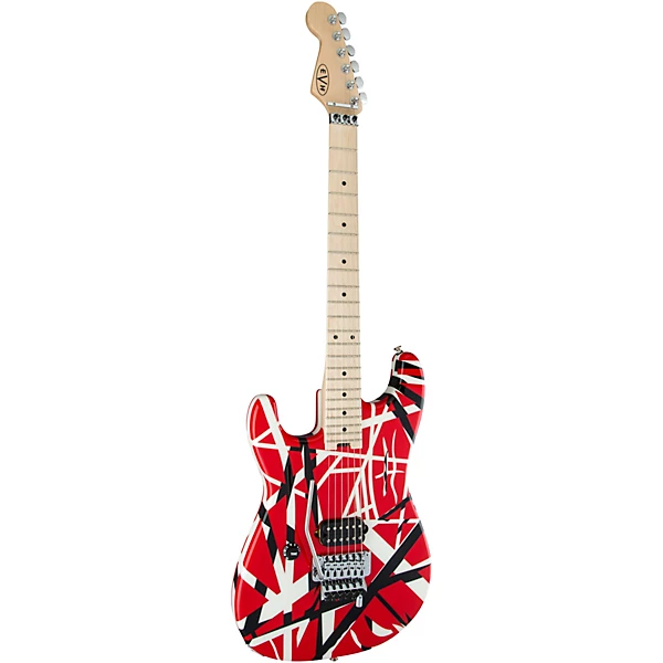 Striped Series Left Handed Electric Guitar Red Black and White Stripes