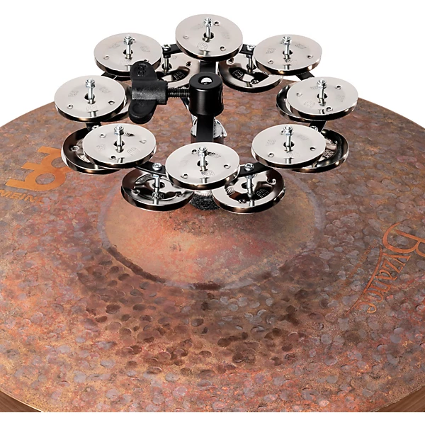 Headliner Hi Hat Tambourine Steel Jingles Black 2 Row