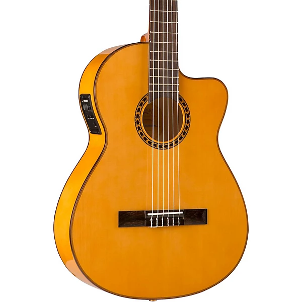 Lucero LFB250Sce Spruce Cypress Thinline Acoustic Electric Classical Guitar Level 2 Natural