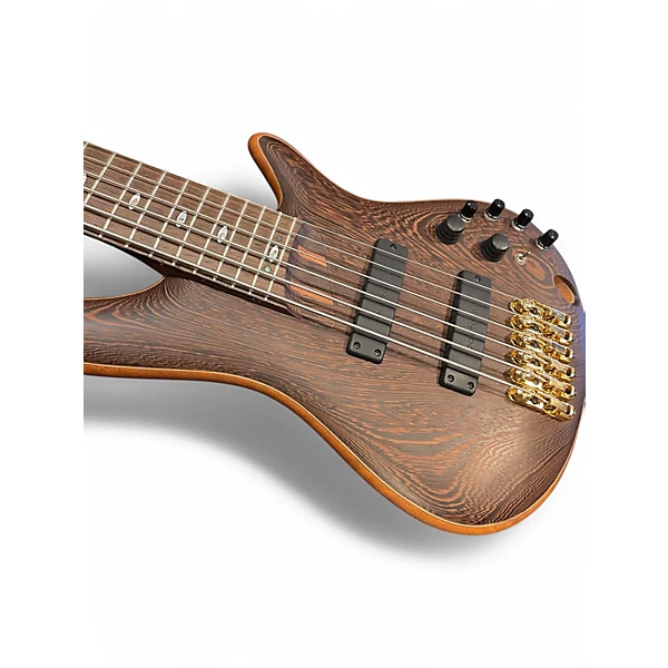 Used Ibanez PRESTIGE SR5006E Natural Electric Bass Guitar